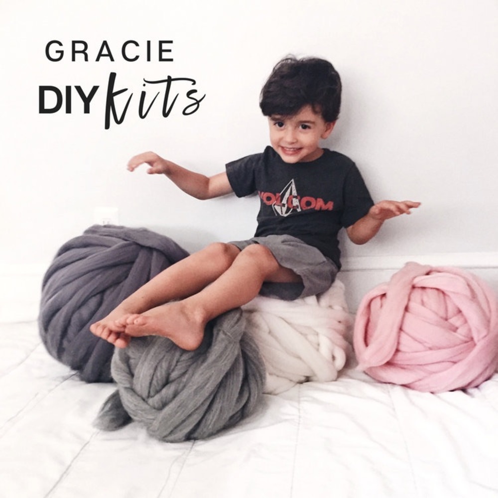 Giant Knitting Ball of Merino Wool- BLACK